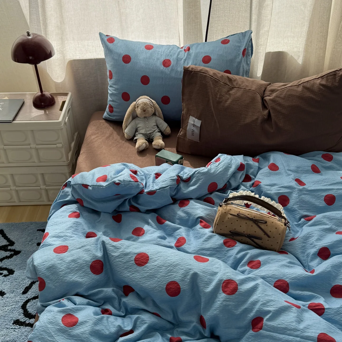 Polka Dot Bedding Sets Duvet Cover with Pillowcase bed sheet Bed Linens Quilt Cover Set Queen/King Double Single Full Size