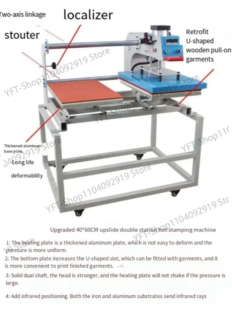 Automatic Heat Press Machine 40x60 Pneumatic Double-Station High Pressure Printing Hot Press Heat Transfer