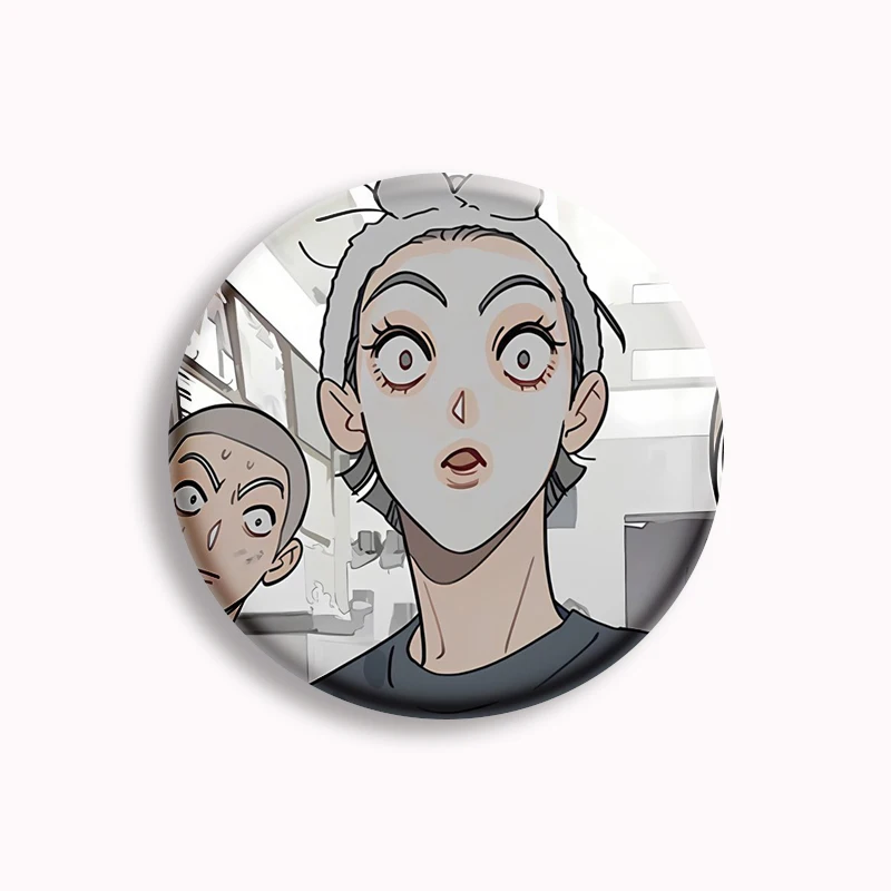 Pin de botón de Manhwa de Xian antiguo creativo, Anime coreano Bl Manga Mo Guanshan He Tian Mo Zai, insignia de broche, regalo de colección para fanáticos, 19 días, 58mm