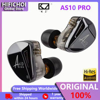 KZ AS10 PRO 5BA IEMs High Fidelity in Ear Earphones, Bass Stereo Monitoring Earphones with Silver Plated Detachable Audio Cable