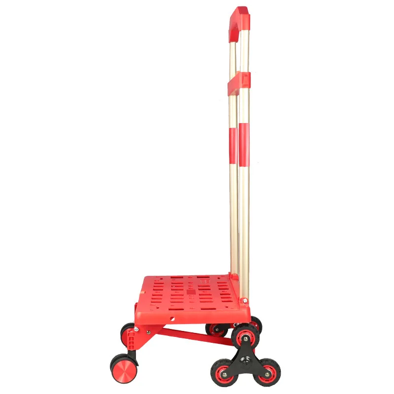 hand-pulled-cart-aluminum-alloy-tie-rod-small-pull-cart-trailer-folding-shopping-cart-grocery-shopping-cart-with-bag-model