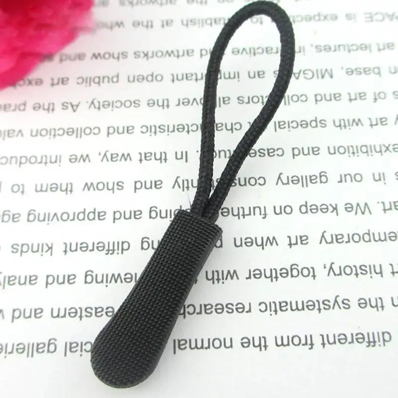 10pcs Black Zipper Pull Puller Fixer Anti-lost Replacement Clip Backpack Garment Suitcase Tent Zipper Head Accessories