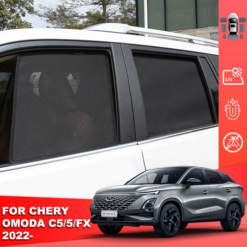 For Chery Omoda 5 C5 2022 2023 2024 Magnetic Car Sunshade Shield Front Windshield Curtain Rear Side Baby Window Sun Shade Visor