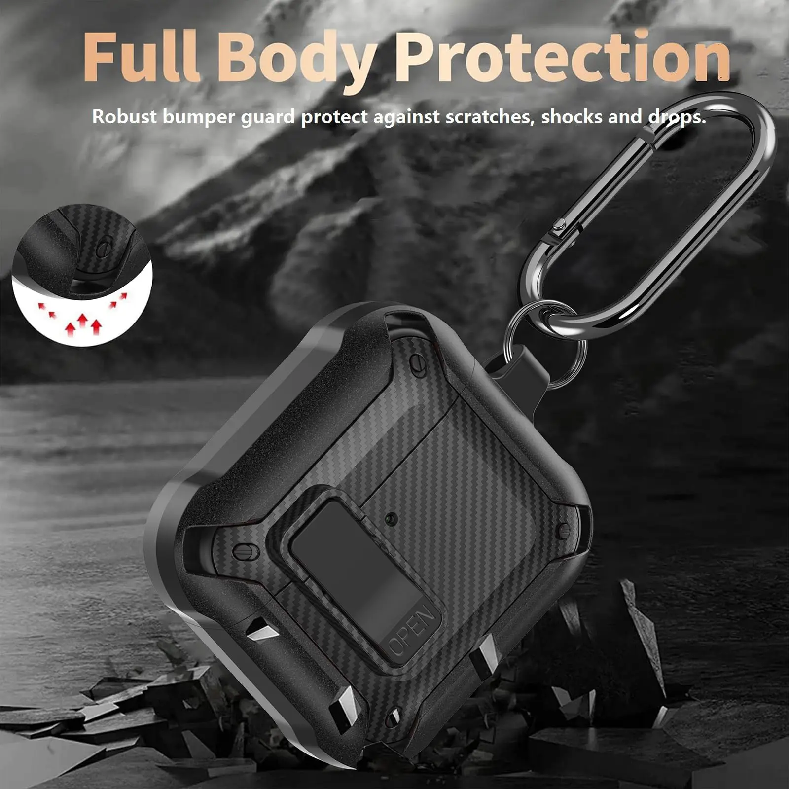 حافظة جديدة 2025 لأجهزة Airpods 4 حافظة واقية مع قفل آمن مقاوم للصدمات مع مجموعة تنظيف لأجهزة AirPods 4 Generation