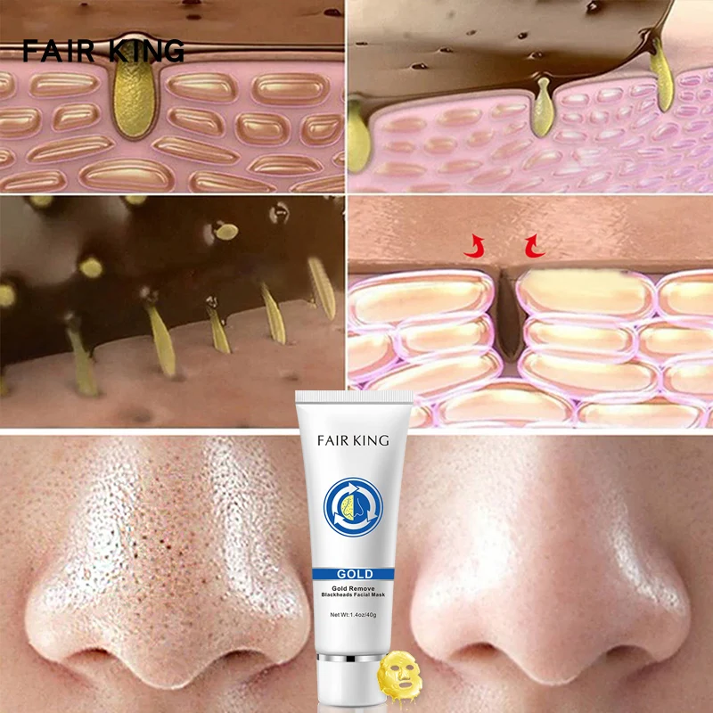 FAIR KING Blackhead Removal Gold Mask Cleansing Pores Dirt Oil Control Facial Treatment Mask Peel-Off Mask 40g Skin Care