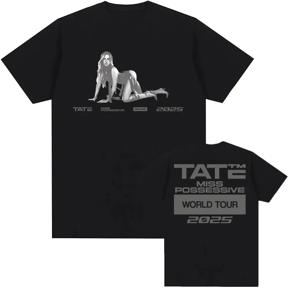 

Miss Possessive 2025 World Tour Tee Tate McRae Graphic Printing T-shirt Cotton Short Oversized Male Female Short Sleeves Casual
