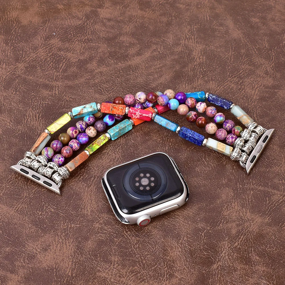 Stunning Boho Apple Watch Band Women Natural Stone Apple Watch Strap Bracelet