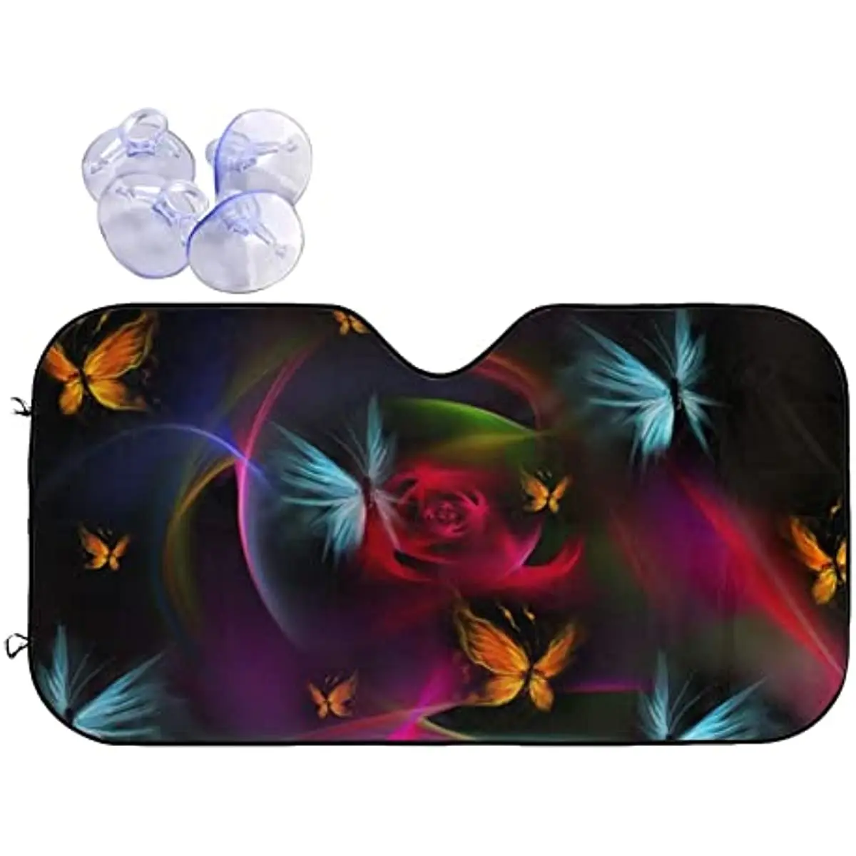 

Beautiful Burning Butterfly Flowers Windshield Sunshade for Car SUV Truck Foldable Uv Ray Reflector Front Window Sun Shade Visor