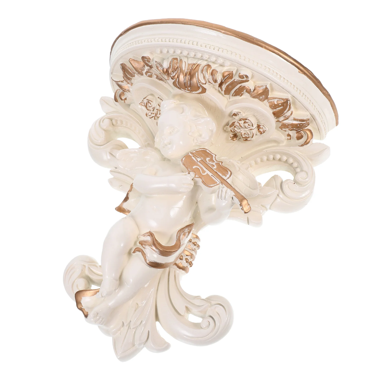 

1pcs Winged Angel Wall-Mounted Shelf European Resin Craft 3D Home Decor Living Room Bedroom Wall Art Angel Sculpture Ornament