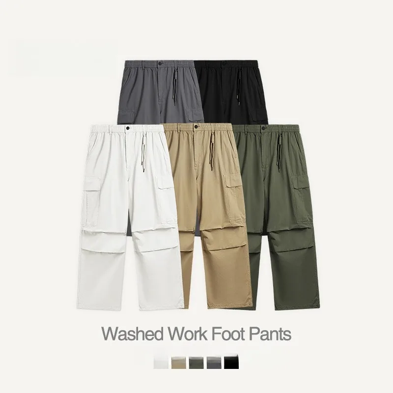 

Весна и лето 2025 года, новый продукт, окрашенные уличные свободные повседневные широкие рабочие брюки