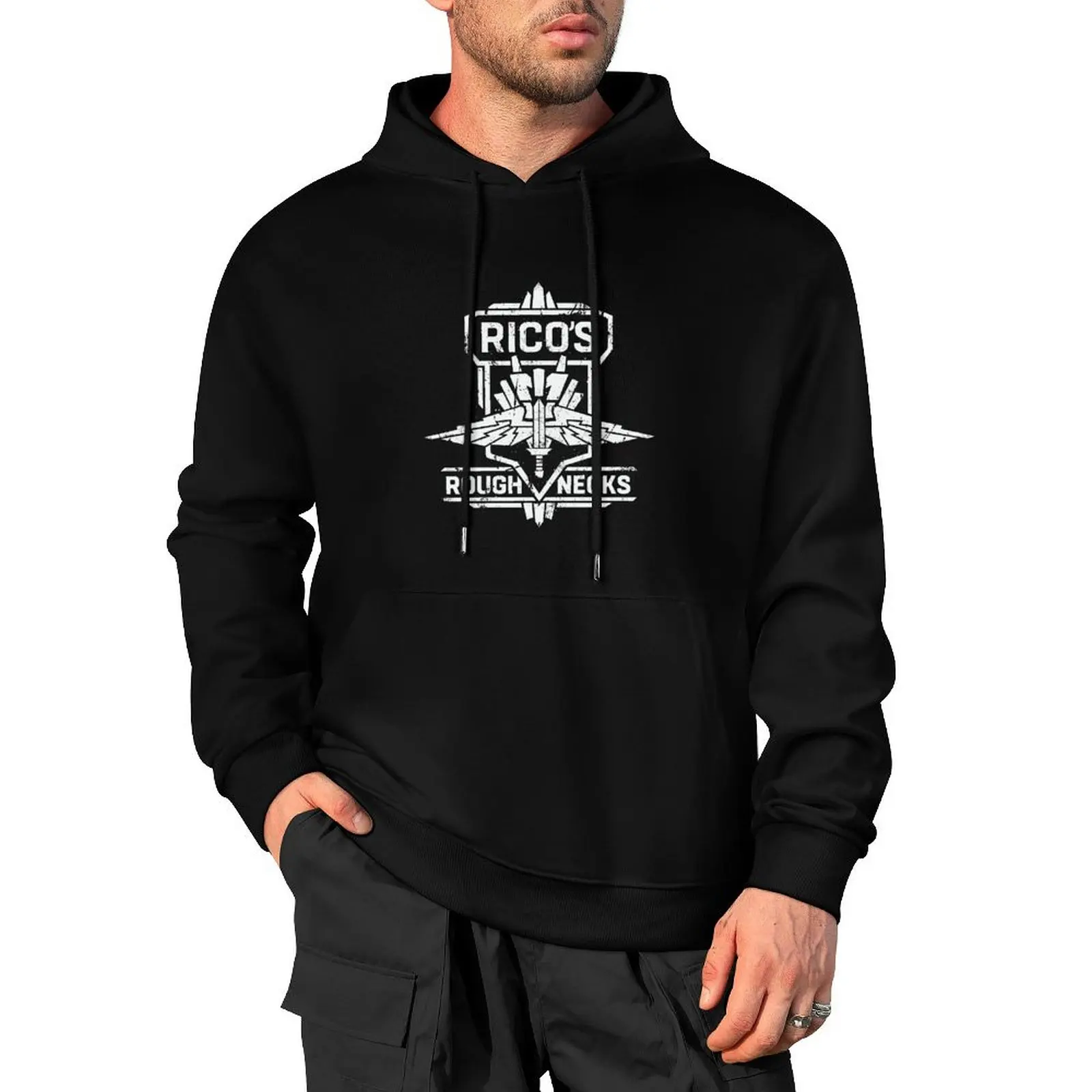 

RICO'S ROUGHNECKS - White Pullover Hoodie clothes for men autumn new products aesthetic clothing japanese style tracksuits