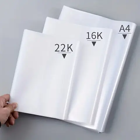 Bilashmart 10Pcs A4/16K/A5 Plastic Book Cover Waterproof Wear-Resistant Transparent Book Cover Self-Adhesive Closure