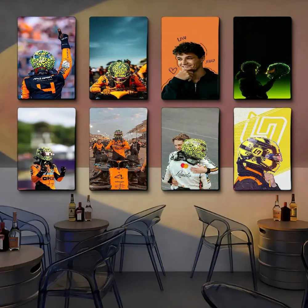 Rennwagen D-Treiber L-Lando N-Norris Gute Drucke und Poster Vintage Zimmer Home Bar Cafe Dekor Ästhetische Kunst Wandmalerei
