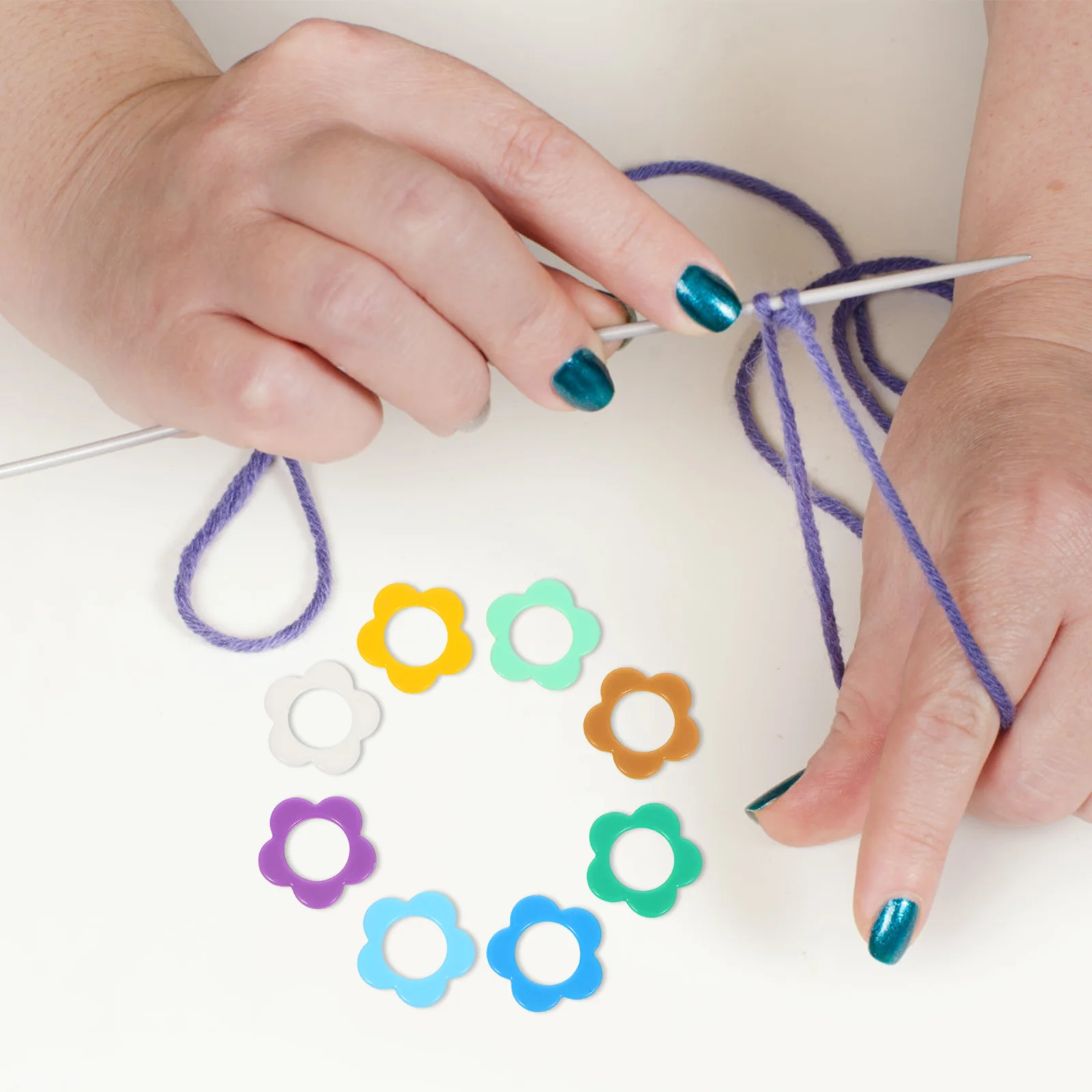 

80ps Flower Stitch Markers Multicolor Crochet Locking Clips DIY Sweater Yarn Craft Accessories Crochet Markers for Knitting