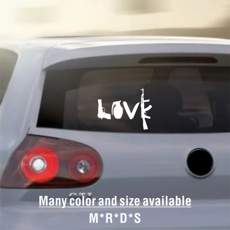 LOVE GUNS stiker vinil seni mobil, untuk dinding atau mobil dekorasi keren #210