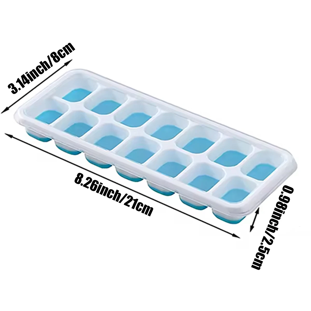 4-Pack Random Color Ice Cube Mold Set, with a Tray with 14 Compartments, Multifunctional Chocolate Mold with Removable Lid