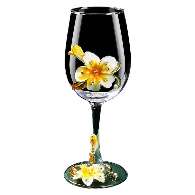 Lily enamel color red wine glass decanter set, high-end light luxury goblet wine glass