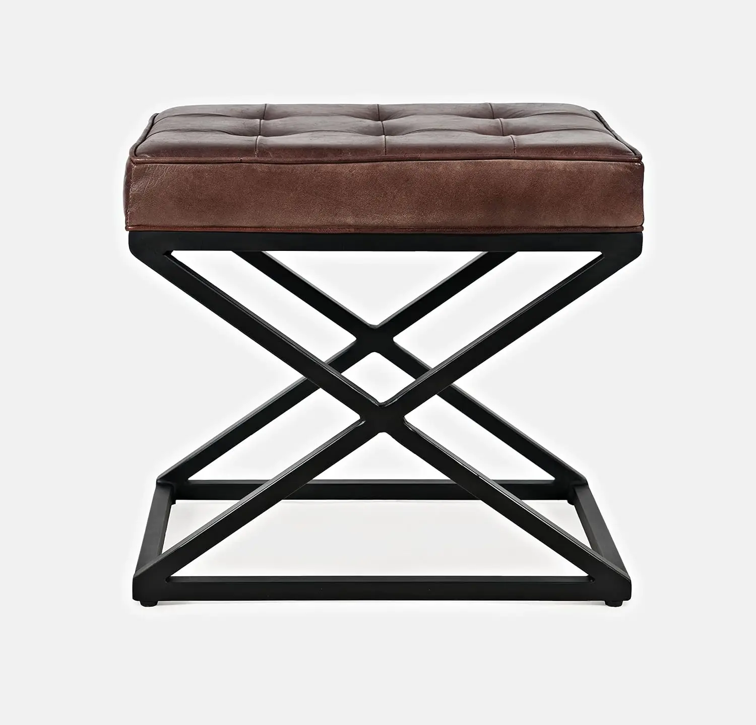 #Jofran Global Archive Leather Ottoman, Vanity Stool Chair, Genuine Leather, 20 Inch Width, 14 Inch Depth, 18.5 Inch, Customized