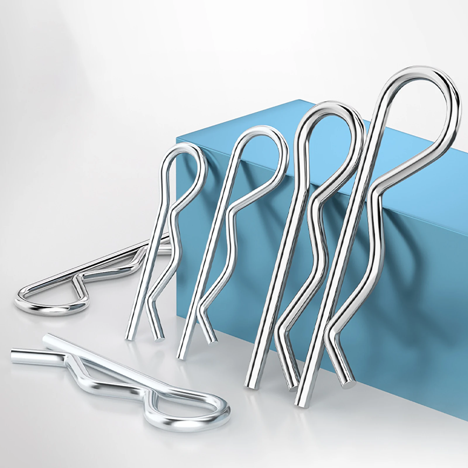 304 Stainless Steel R-Shaped Spring Split Pin M1 M1.2 ~ M6 Automotive Pull Rod Traction Maintenance Fastener Wavy Opening Clamp