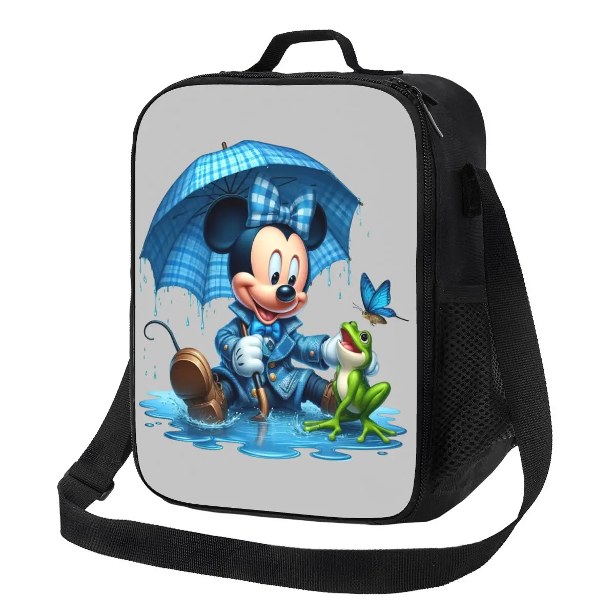 

Термоизолированная сумка для обеда с изображением Микки Мауса в аниме-стиле на дождливый день, портативная сумка для обеда, коробка для еды в стиле бенто для кемпинга и путешествий