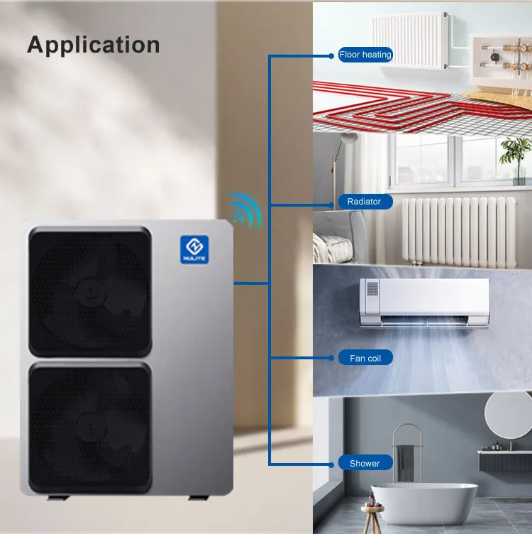 NuLite Factory Heatpump NL-FLM80-300II/R32 Europe 20KW 22KW 25KW 28KW 30KW Monoblock DC Inverter Air Source Heat Pump for Villa