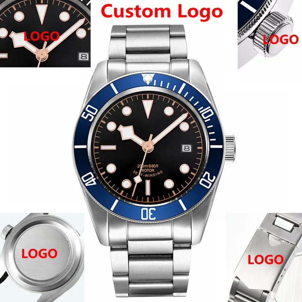 

Custom Logo 41mm Men Watch Luxury Mechanical Wristwatches NH35 Automatic Watches 10BARS Dive Sapphire Luminous Watch Men Reloj