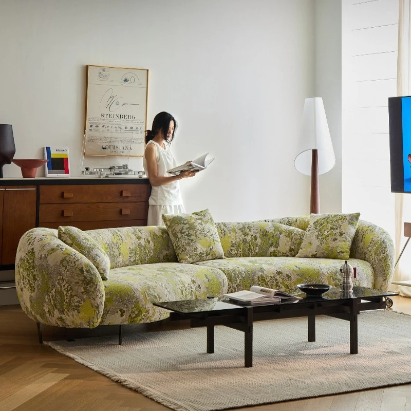 Large apartment villa large flat floor special-shaped designer sofa curved high sense
