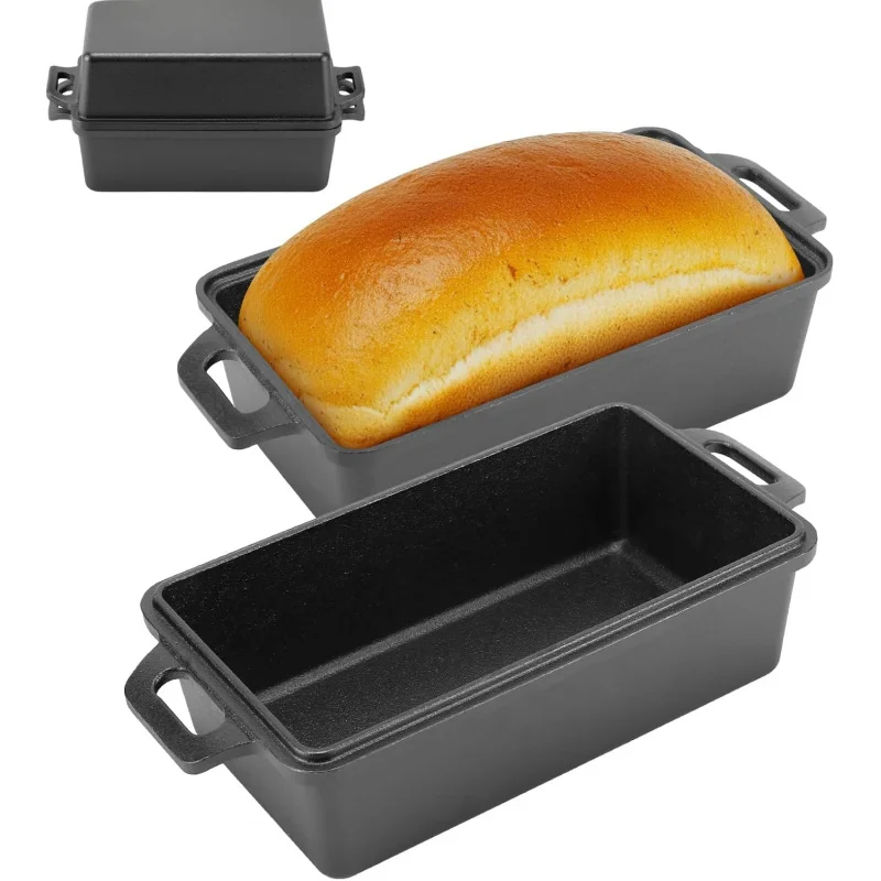 

9×5 Inch Cast Iron Loaf Pan with Lid | Bread Baking Pan | Even Heat Distribution for Homemade Bread