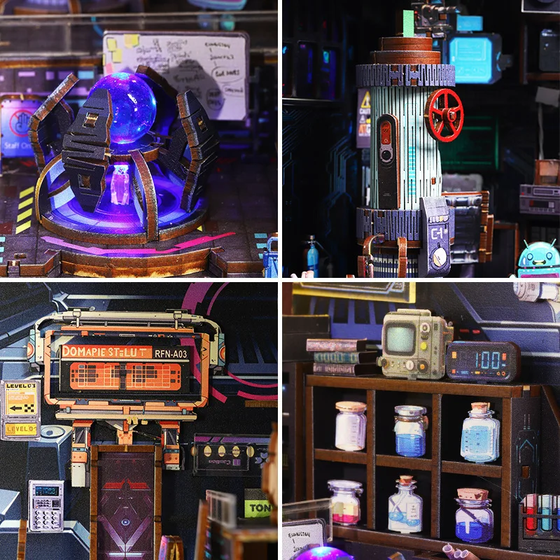 نموذج غلاف كتاب مختبر العلوم من OUZEY، مجموعة تجميع خشبية ثلاثية الأبعاد، مشروع تعلم الجذعية للمراهقين #3