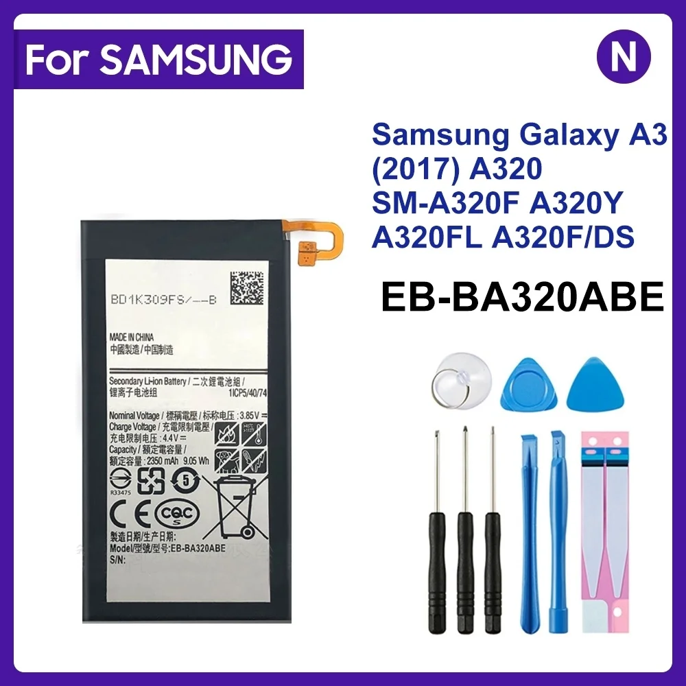 For SAMSUNG EB-BA320ABE 2350mAh Battery For Samsung Galaxy A3 (2017) A320 SM-A320F A320Y A320FL A320F/DS A320Y/DS