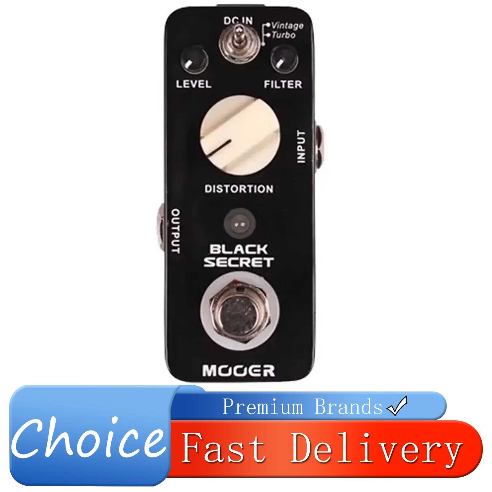 

Педаль эффектов MOOER Black Secret для гитары, дисторшн, 2 режима работы, True Bypass, мини-педаль, аксессуары для электрогитары