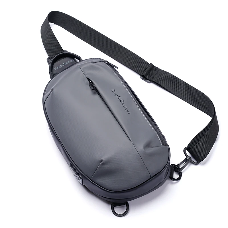 Bange-Bolso de pecho multifunción de gran capacidad para hombre, bandolera informal impermeable con USB, mochila de viaje