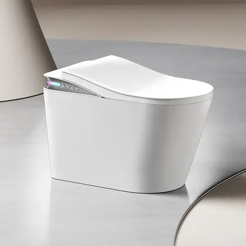 One-Piece Smart Toilet with Remote Control Bidet Toilet for Bathroom Feminine Wash Heated Seat Tankless Foot Sensor Air Dryer