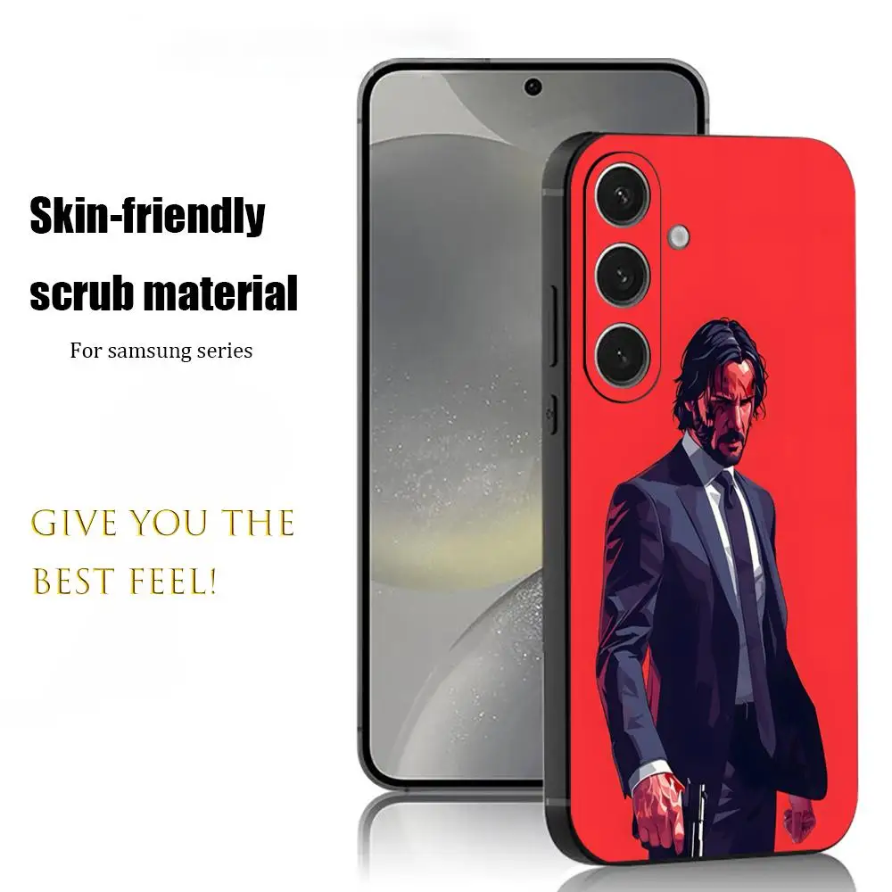 Movie John Wick Gun Kill Phone Case For Samsung Galaxy S26 S25 S24 S23 S22 S21 Plus Ultra Note20 Soft Black