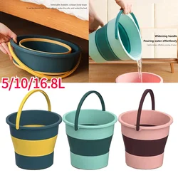 5-16.8L Portable Foldable Bucket Basin Tourism Outdoor Cleaning Bucket Fishing Camping Car Washing Mop Space Saving Buckets