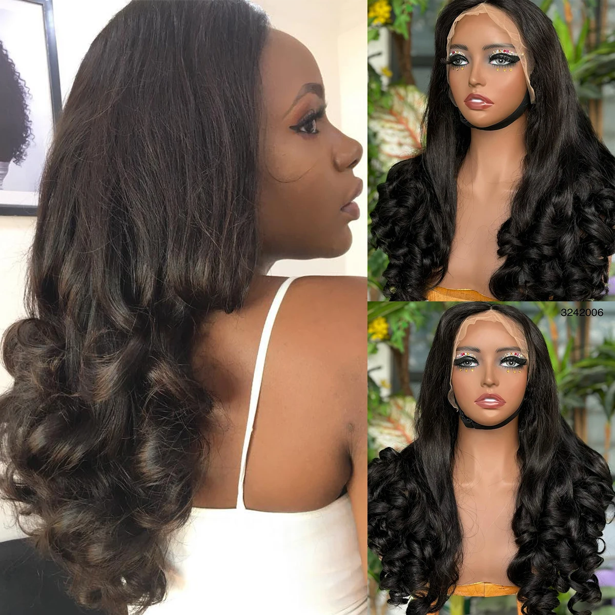 Parrucca riccia rimbalzante senza colla a densità 400 Parrucca prepizzicata da 36 pollici Wear And Go 13x6/360 HD Parrucca brasiliana per capelli umani al 100% con parte anteriore in pizzo