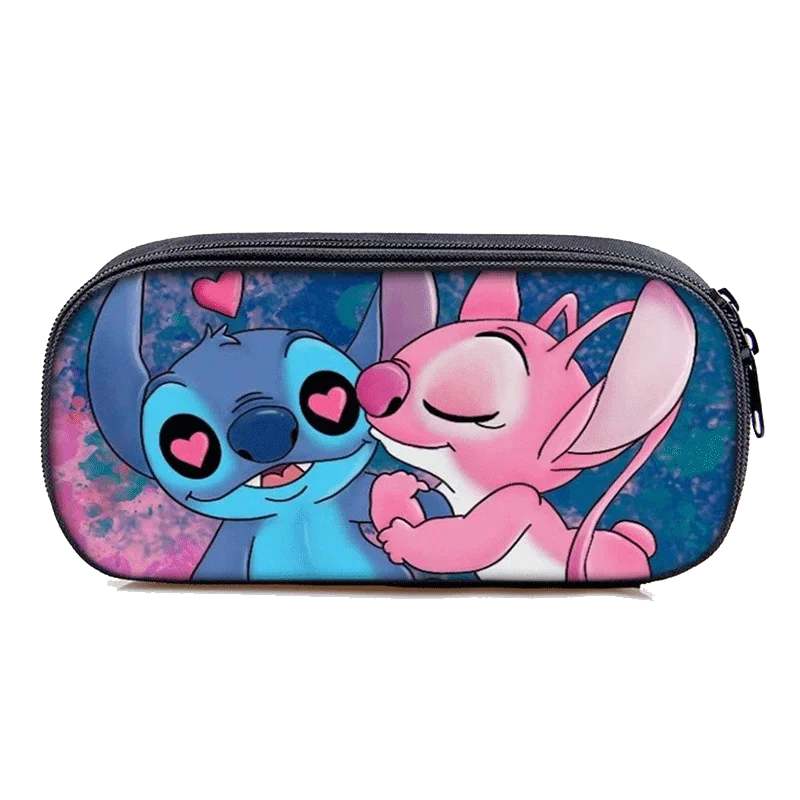 Disney Lilo & Stitch Pencil Case Cartoon Cute Single Layer Large Capacity Stationery Box Study Stationery Kids Birthday Gifts