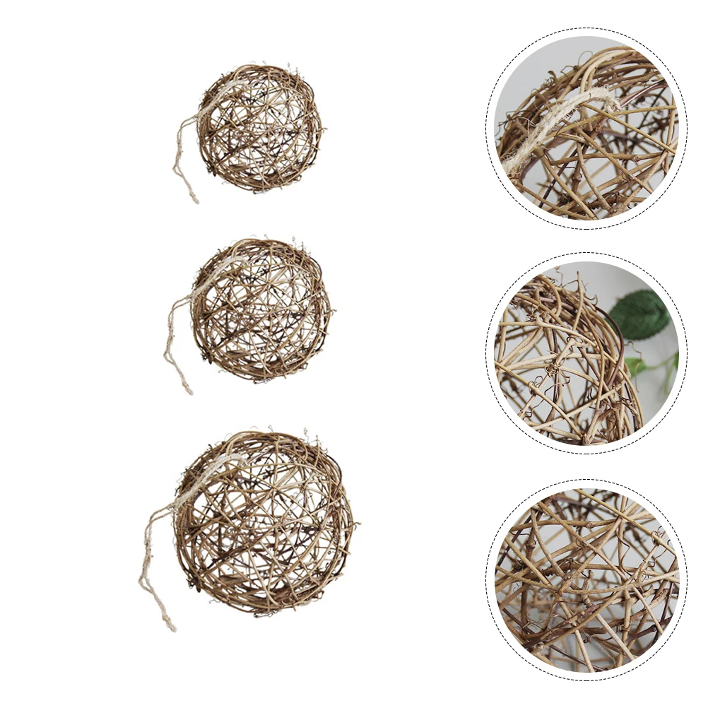 

3 Pcs Decorative Balls Bar Wedding Adornment Mall Wedding Pendant Wreath Accessory Reusable