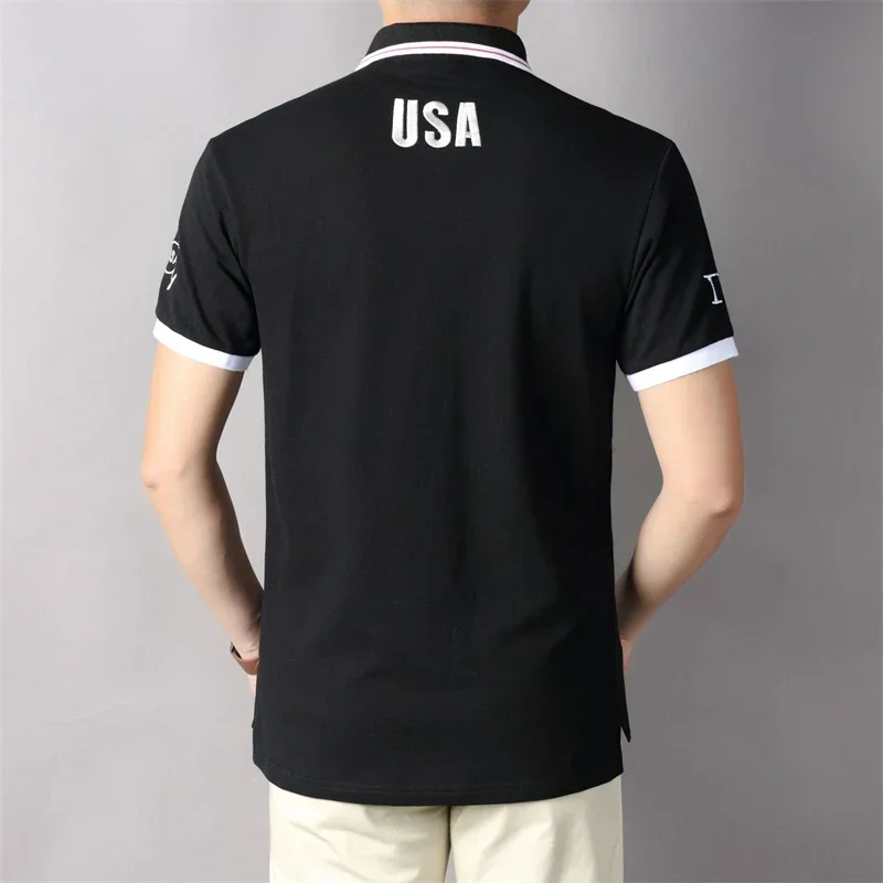 Summer High Quality Embroidery Polo Shirt Men Business & Casual Polo Homme Short Sleeve 100% Cotton Breathable Plus Size S-6XL