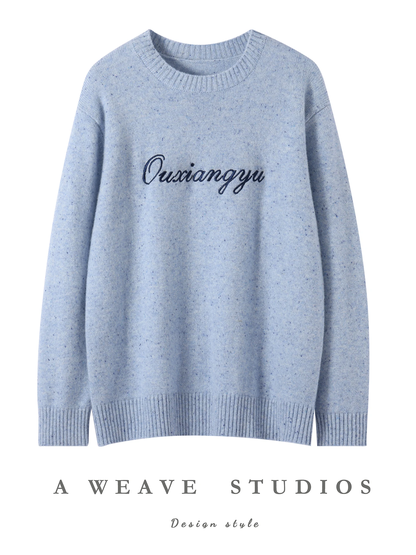 

Light Luxury Woman 100% Cashmere Sweater Loose Autumn Winter Female Knitwear Embroidery Pullover Lady Long Sleeve Clothing Tops