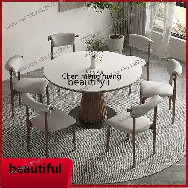 

X ss 8617 Nordic solid wood round dining table dining table modern simple retro designer talks casual round table
