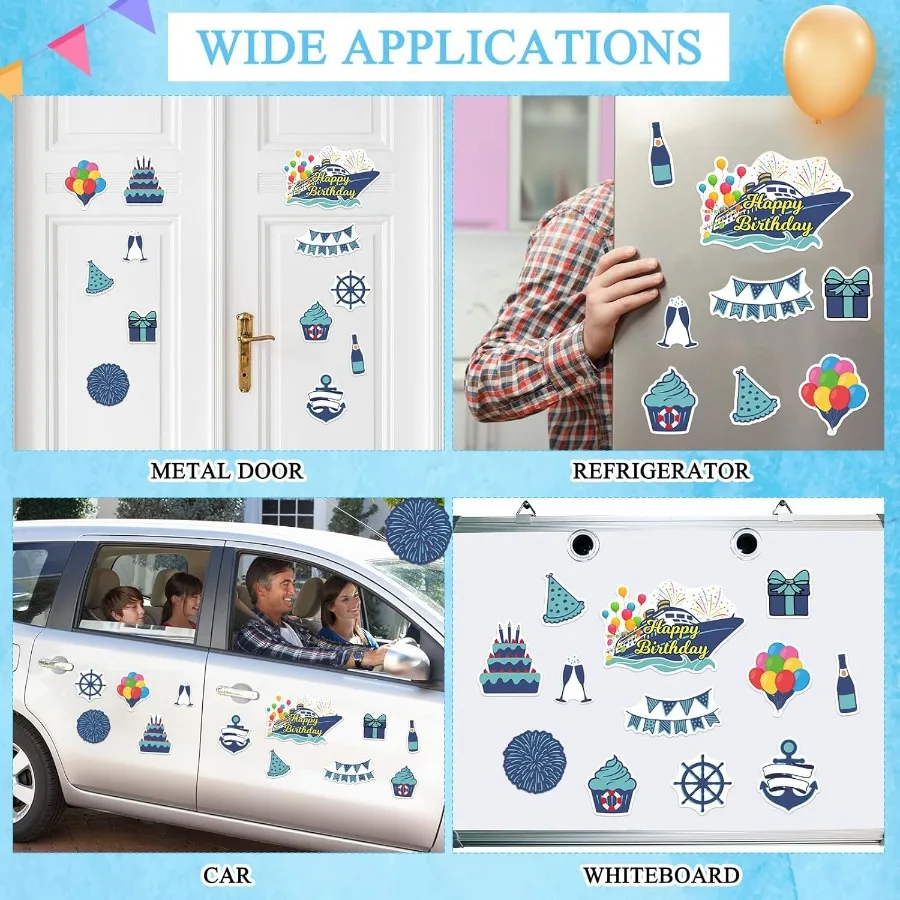 12 قطعة زينة باب الرحلة المغناطيسي المحيط سيارة مغناطيس كروز الباب المغناطيس ملصقات زينة المحيط الثلاجة ديكور ل Carniv #6