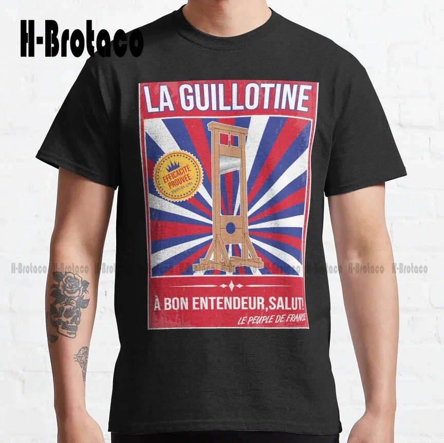 French Guillotine Revolution, Anti Macron Classic T-Shirt Men Tshirts Fashion Tshirt Summer  Xs-5Xl Breathable Cotton Unisex New