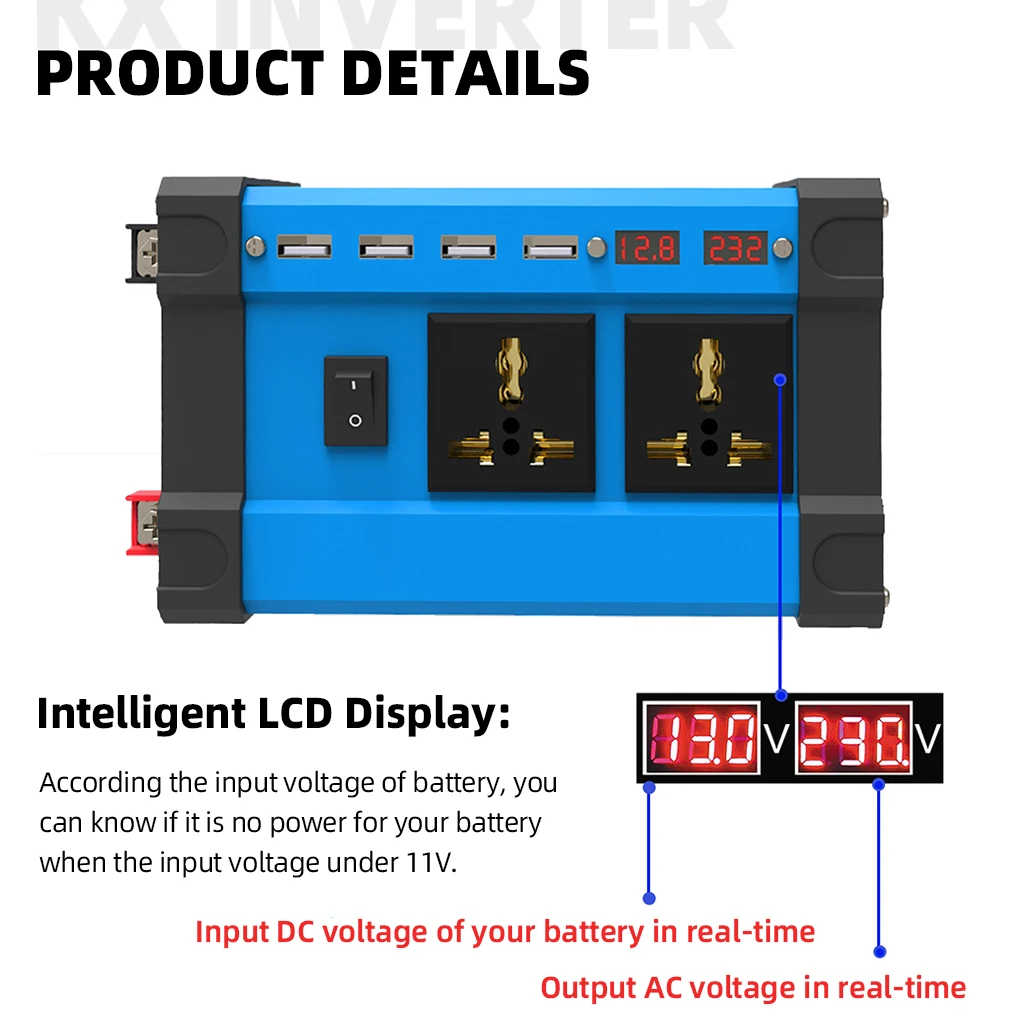 Solar System Kit Combination 6000W Inverter 30A Controller 300W Solar Panel 12V to 220V/110V Smart Charge & Discharge Camping