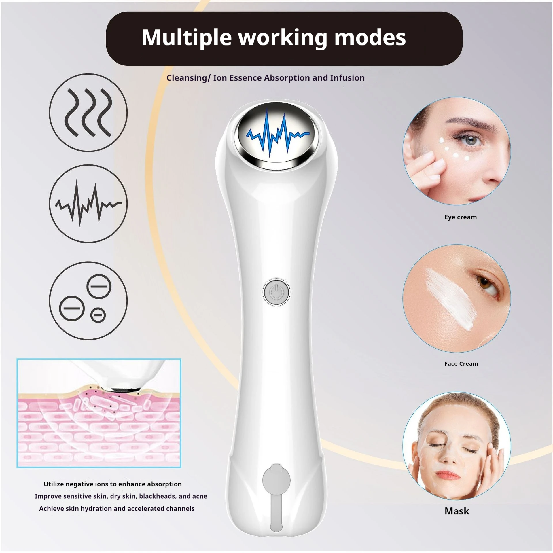 

2025 Electric Deep Cleansing Sonic Silicone Facial Cleansing Massage Brush