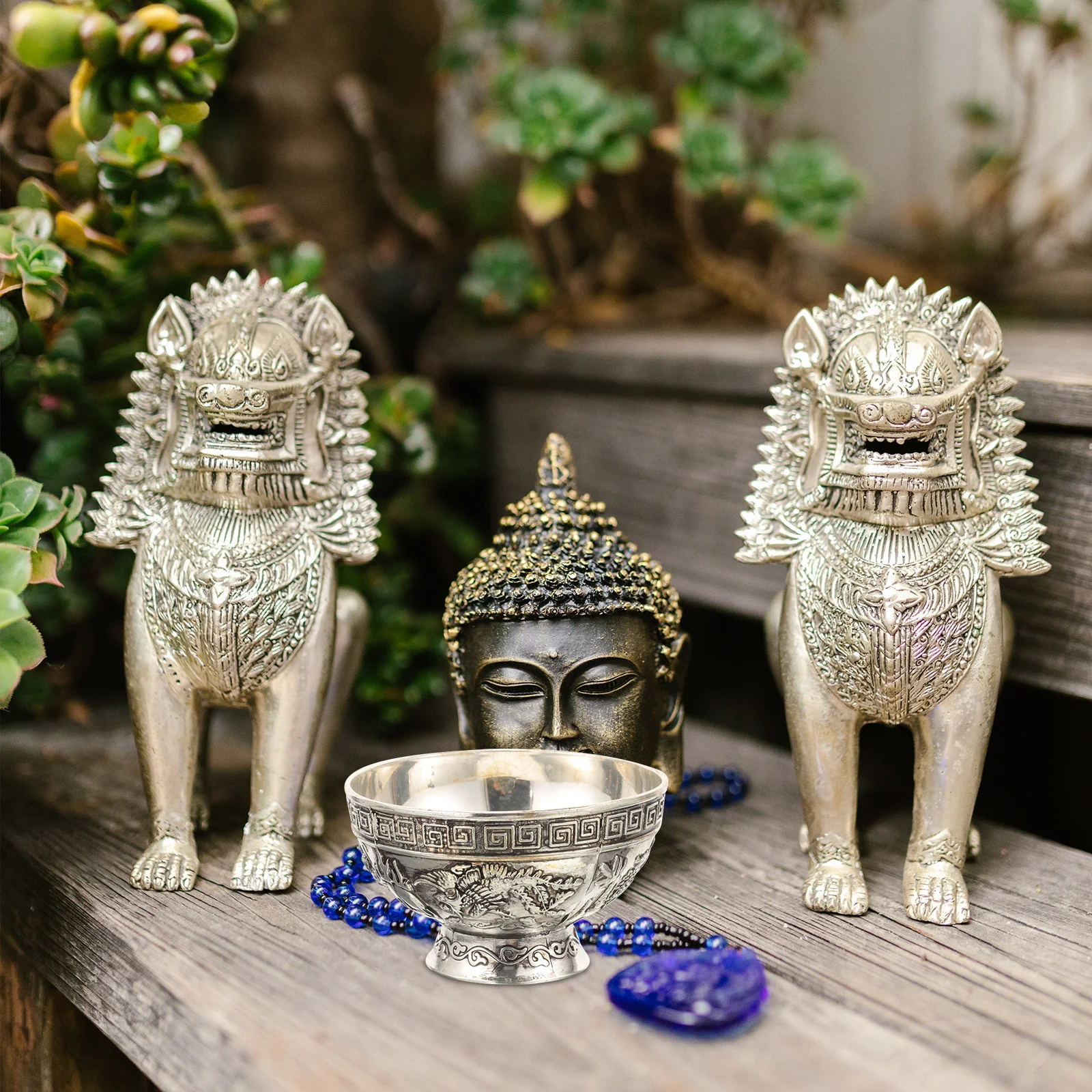 

Dragon Phoenix Pattern Copper Bowl Vintage Temple Offering Bowl Sacrificial Utensil Worship Cup Home Decor