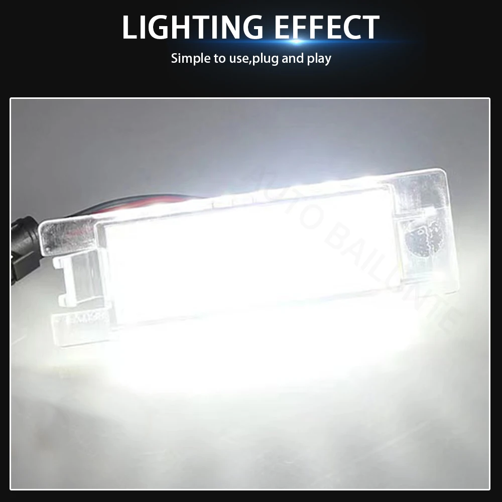 Luz LED para matrícula de coche, lámpara de 2 piezas para Opel Astra J Corsa Insignia Meriva Vectra, accesorios de iluminación impermeables