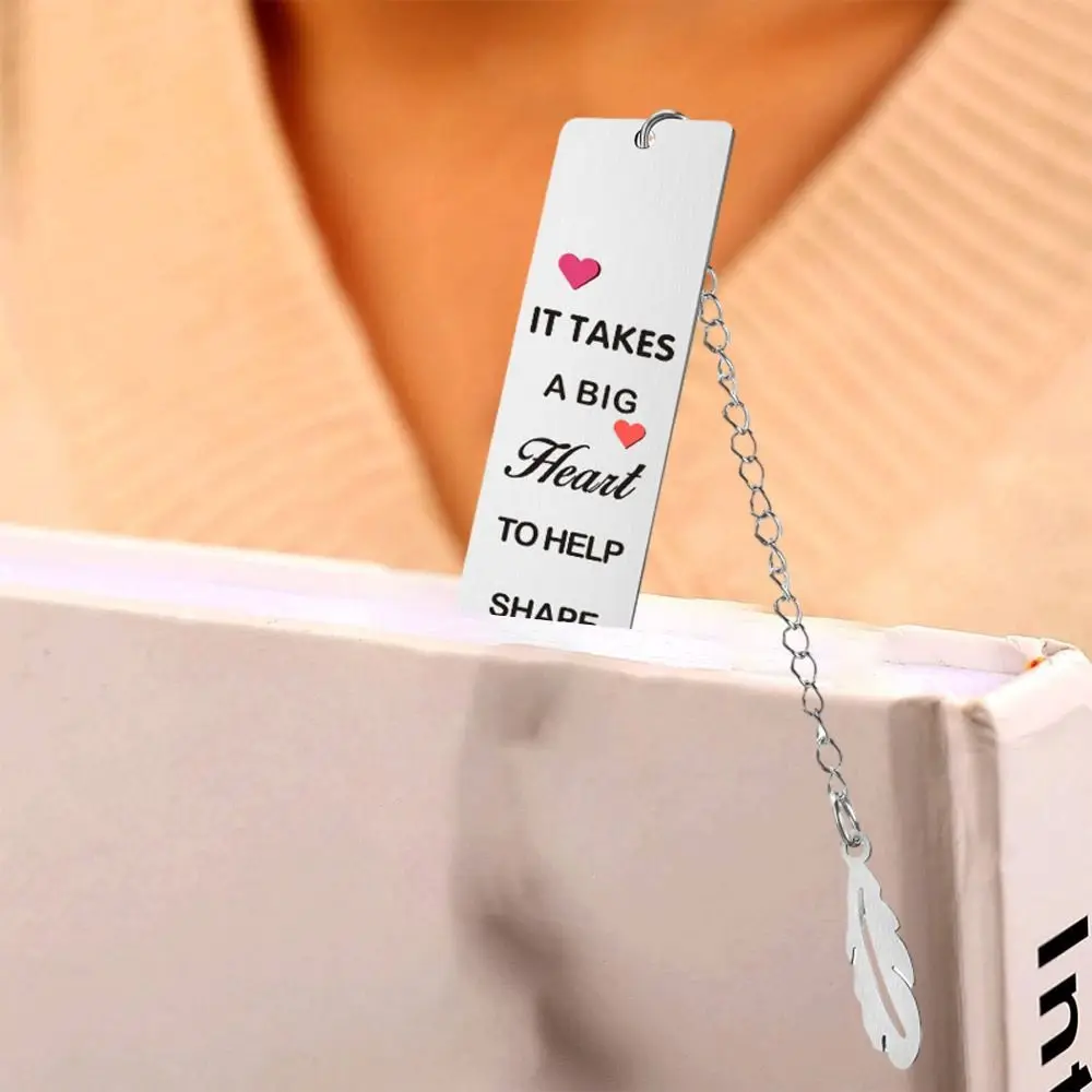 Stainless Steel Bookmarks for book Stationery Thanks Message Book Accessories Book Clip Teacher Gift Book Page Holder Graduation