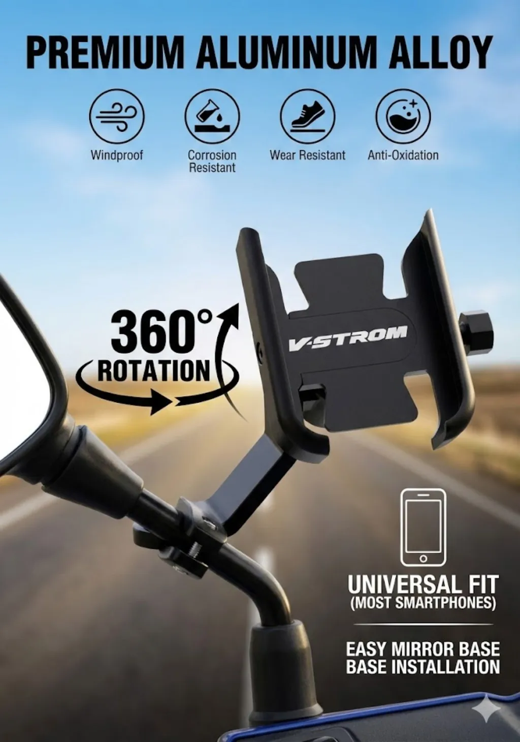 Motorcycle Phone Holder Accessories For VSTROM DL 250 650 1000 V-Strom 650/XT 1000/XT 2019 2020 2021 2022 High Quality Aluminum