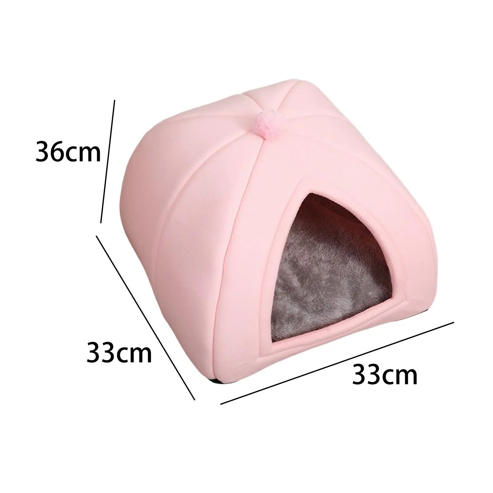 Cat Warm House Dog Tent Decorative Hut Nonslip Bottom Self Warming Cave Pet Bed for Sleeping